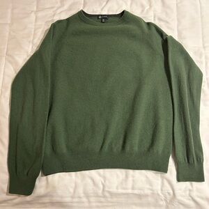 Green vintage J crew 100% Merino wool sweater. Slightly distressed.
